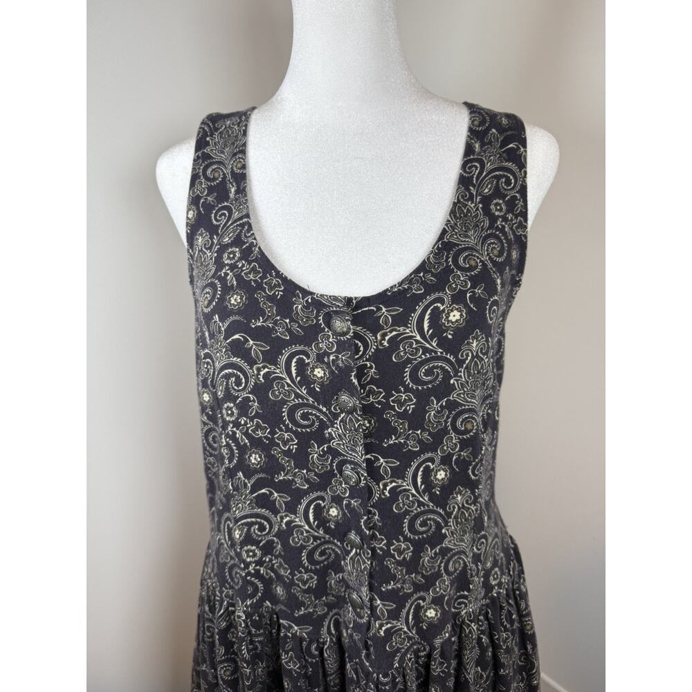 Free People Size Medium boho floral button front sleeveless festival western - Picture 2 of 9